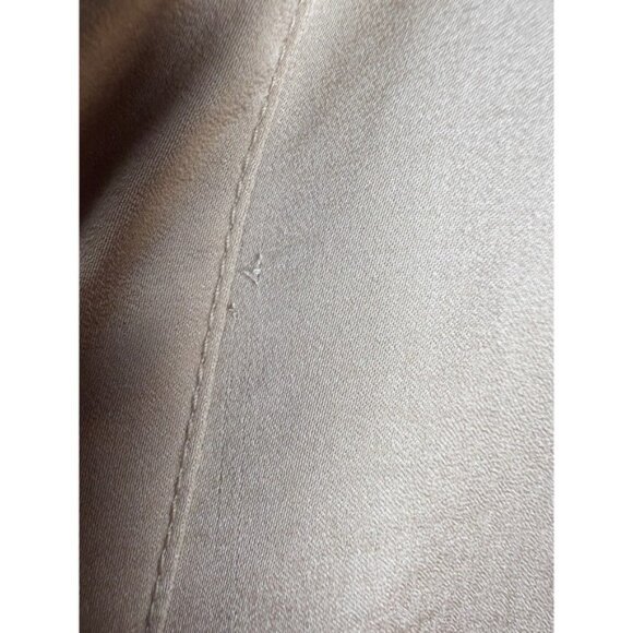 Banana Republic Volume Sleeve Satin Split Neck Blouse Size Large Afternoon Latte - Picture 9 of 11